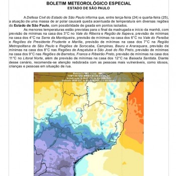 Alerta de Baixas Temperaturas